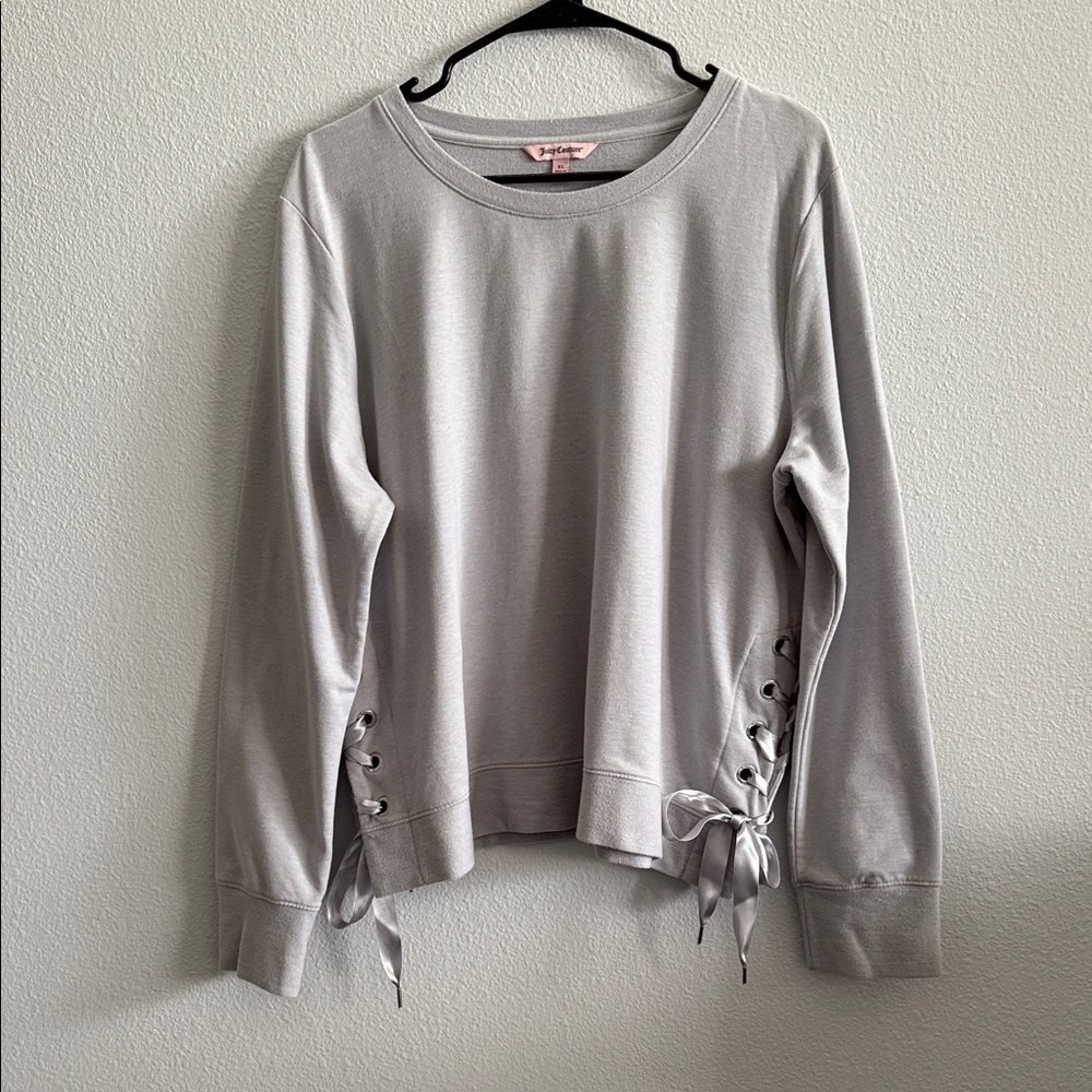 Juicy Couture Silver Lace-Up Sweatshirt XL